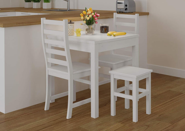 Erst-Holz Holzhocker Massivholzsitz ohne Lehne in Kiefer massiv Natur oder weiss V-90.71-41, Holzart