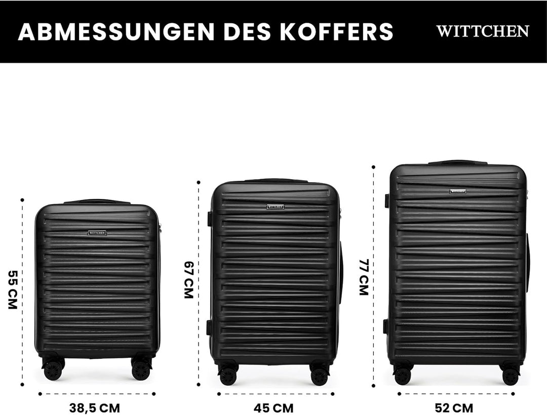 WITTCHEN Skyspeed Line Reisekoffer 3er Koffer-Set Rollkoffer Trolley Handgepäck Reisekofferset ABS H