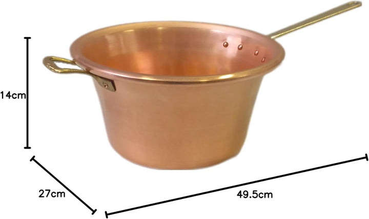 Kessel aus Kupfer für Polenta Töpfe, Kochtopf, Griff aus Messing Durchmesser 26 cm