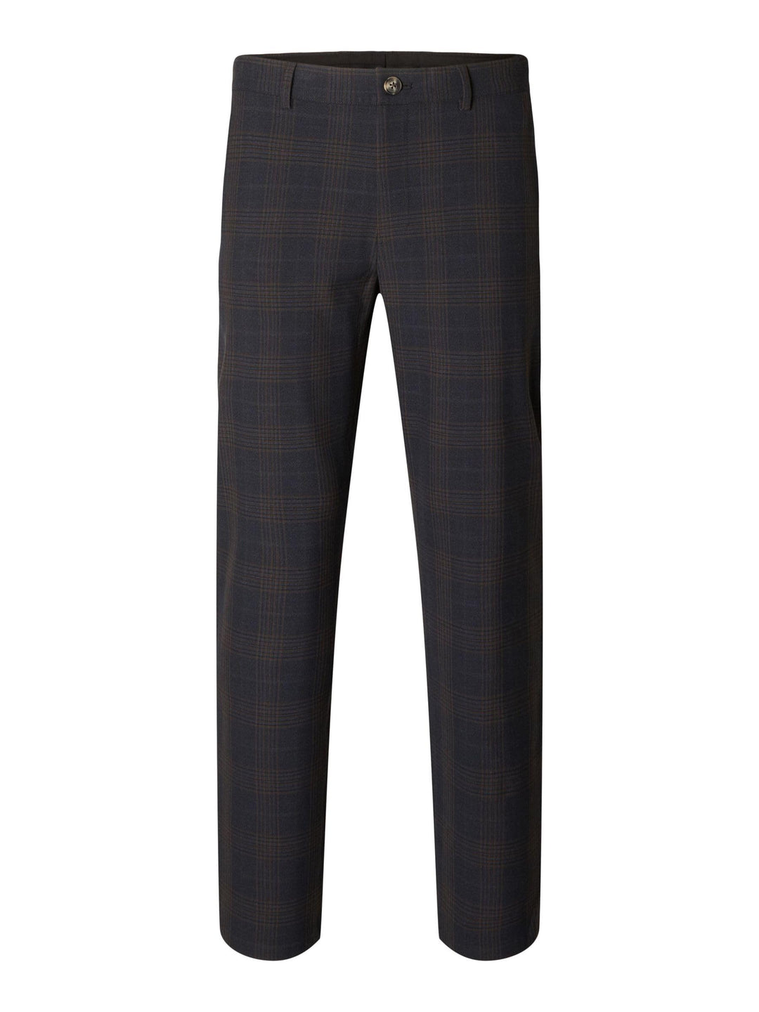 SELETED HOMME Herren Hose 33W / 34L Navy Blazer/Checks:brown, 33W / 34L Navy Blazer/Checks:brown