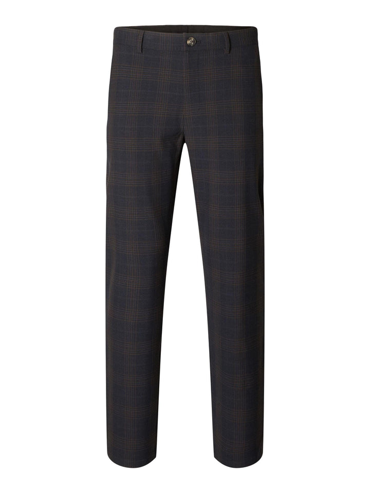 SELETED HOMME Herren Hose 33W / 34L Navy Blazer/Checks:brown, 33W / 34L Navy Blazer/Checks:brown