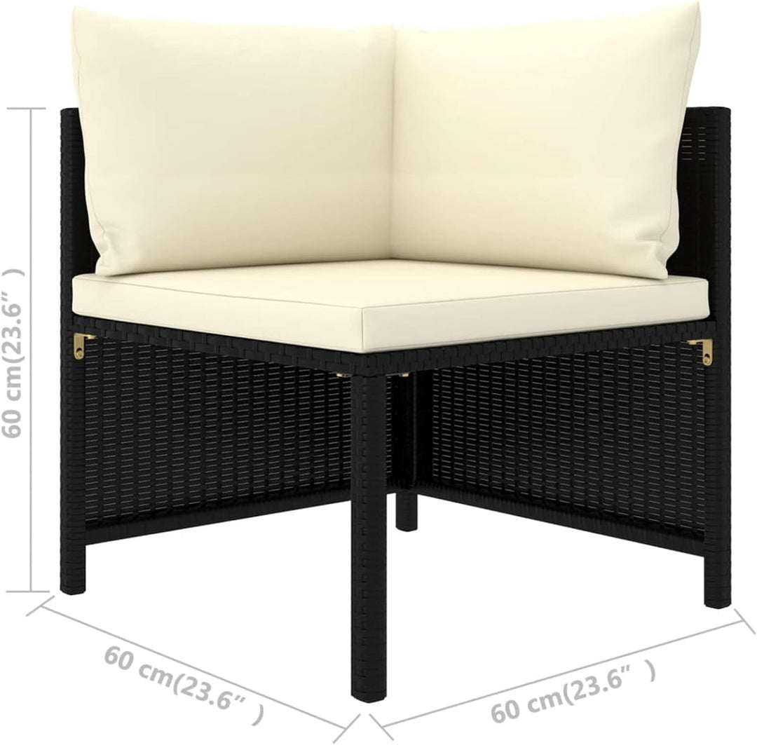 Festnight Lounge Sofa 5-TLG. Modular-Mittelsofa Garten-Sofagarnitur mit Auflagen Gartensofa Gartenmö