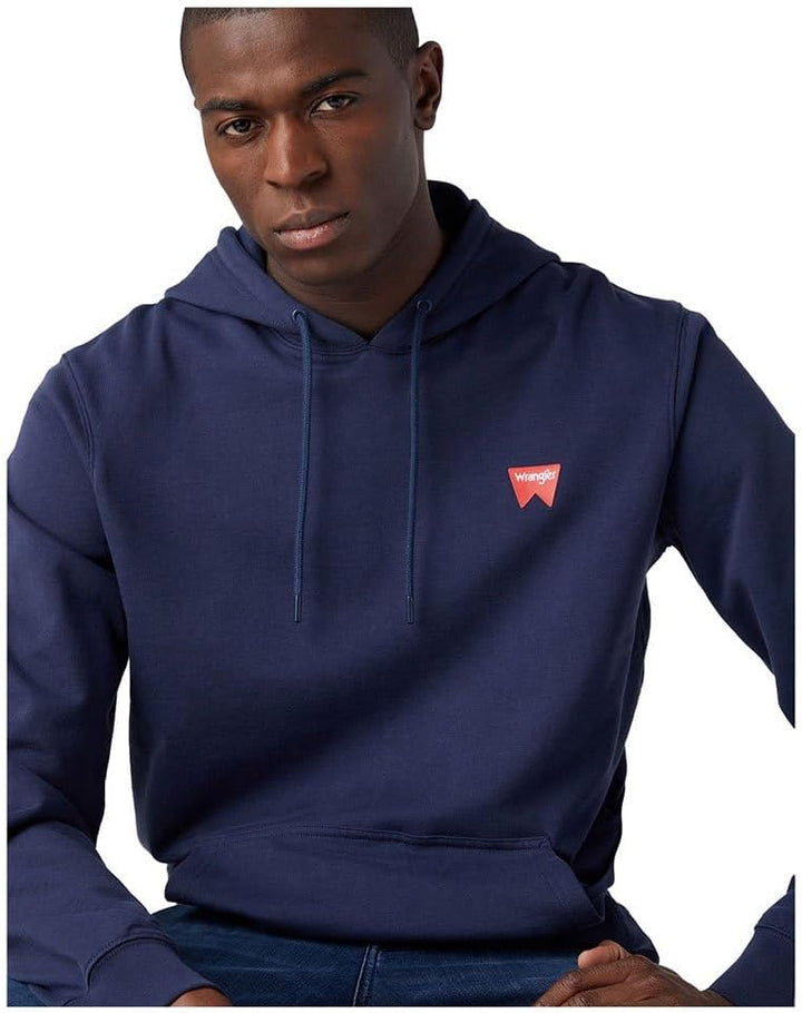 Wrangler Herren Sign Off Hoodie Hooded Sweatshirt M Real Navy, M Real Navy