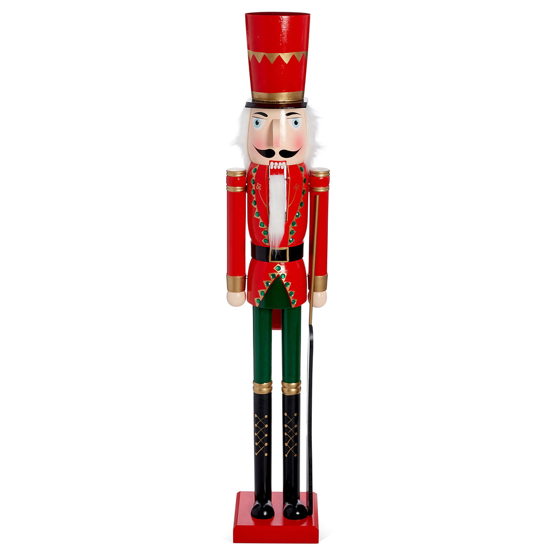 THE TWIDDLERS Riesige Holz Weihnachten Nussknacker Figur, Lebensgrösse, XXL 120cm - Klassische Weihn