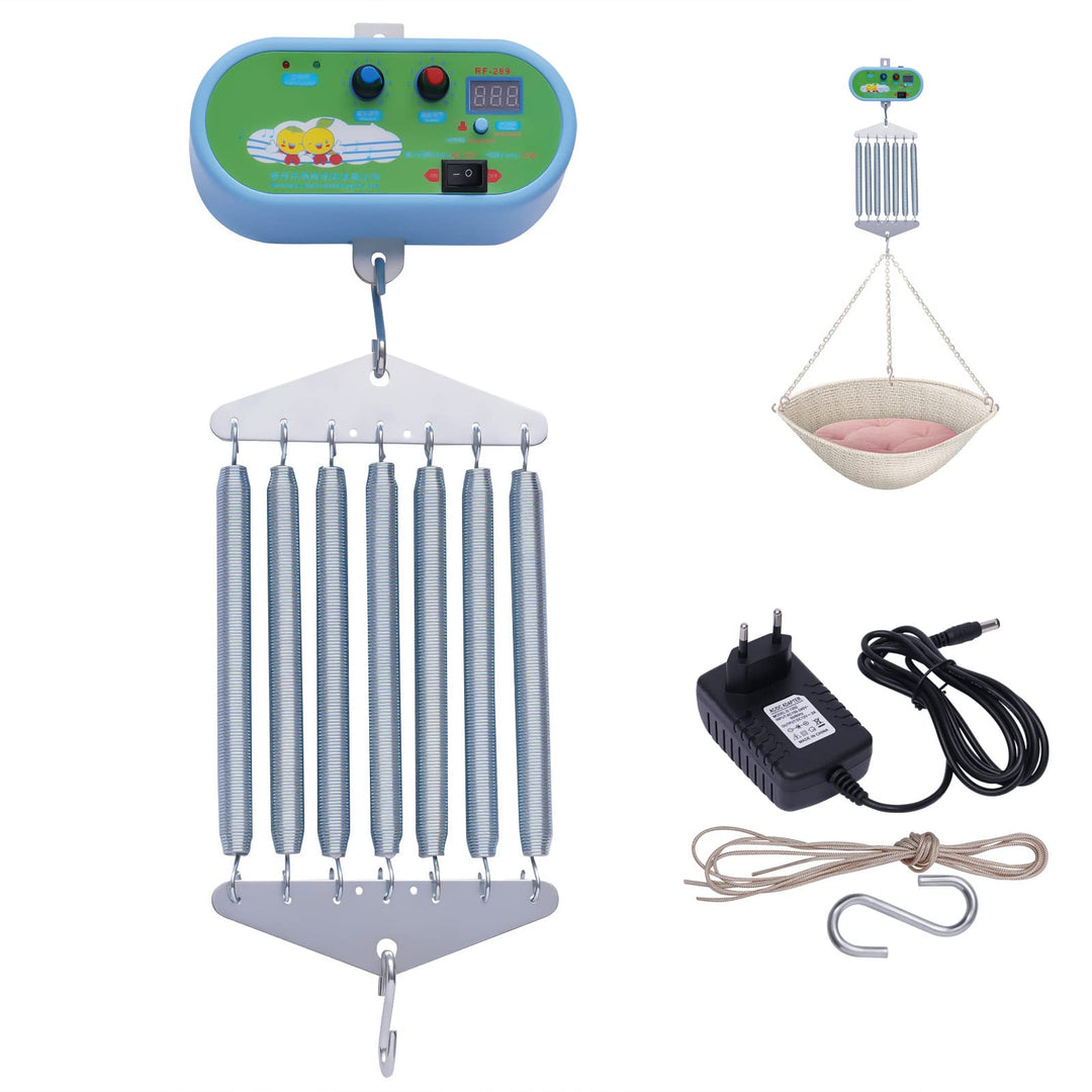 TESUGN Hängende elektrische Wiegensteuerung, Geräuscharm einstellbarem Elektrische Babyschaukel Baby