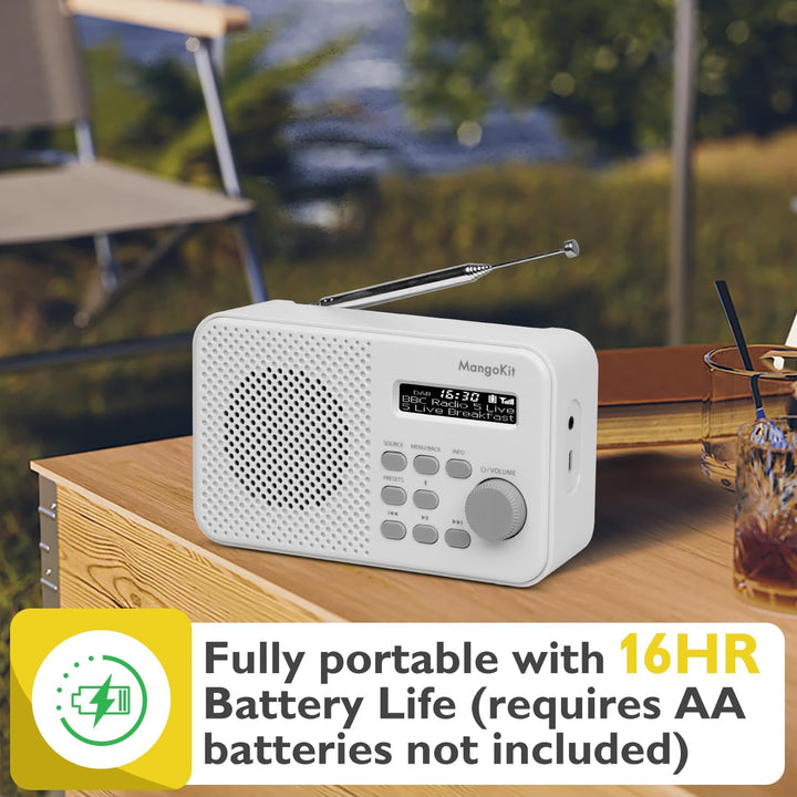 MangoKit MD2 DAB Radio mit Bluetooth,DAB Plus Radio,Digitalradio,UKW Radio,Tragbares Dab Radio,Klein