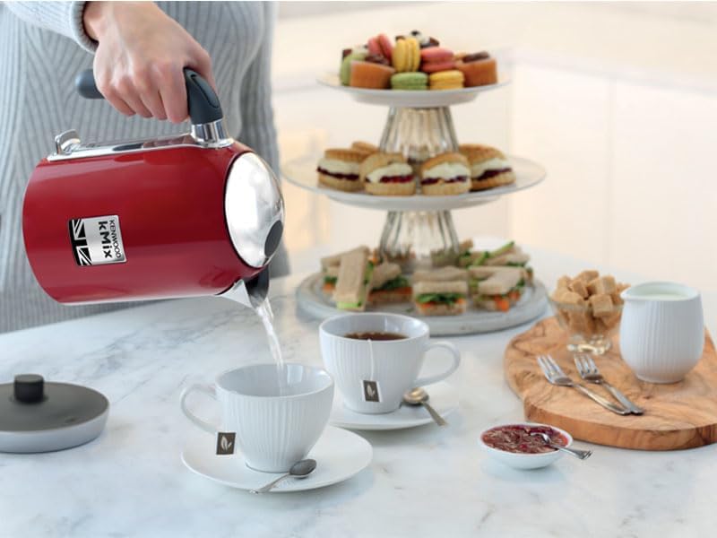 Kenwood kMix Wasserkocher ZJX740RD, hochwertiges Metallgehäuse im stylischen Design, herausnehmbarer