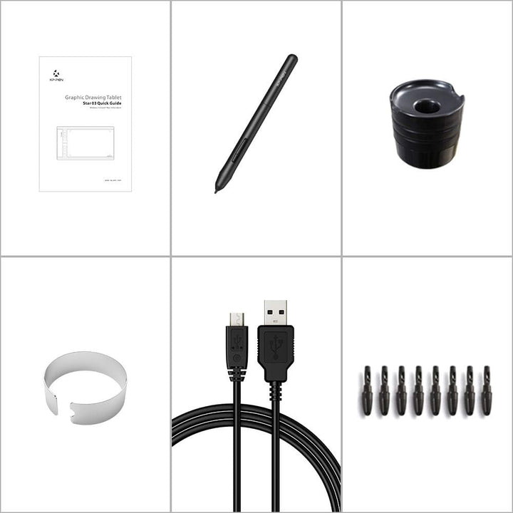 XP-PEN Star 03 V2 Grafiktablett, 10''x6 Zeichentablett, 8192 Druckstufen, 266RPS OSU Tablet, Zeichen