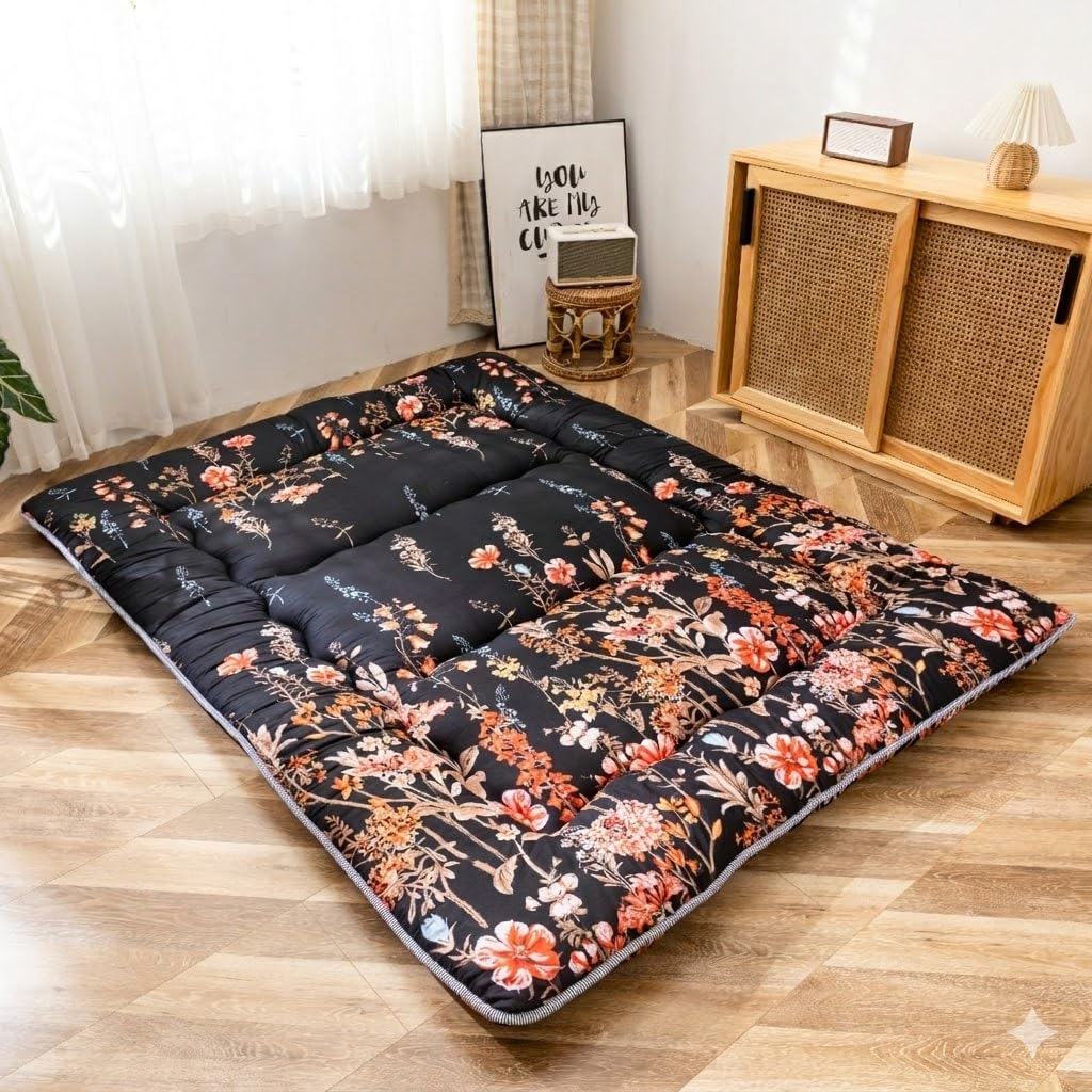 MAXYOYO Japanische Bodenmatratze Futonmatratze, Verdicken Tatami Matte Isomatte Faltbare Roll-Up Mat