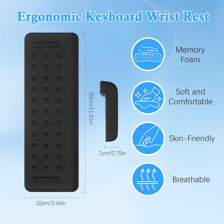 2 Stück L-Förmige Handballenauflage Tastatur, Memory Foam Handauflage Tastatur, Rutschfeste Ergonomi