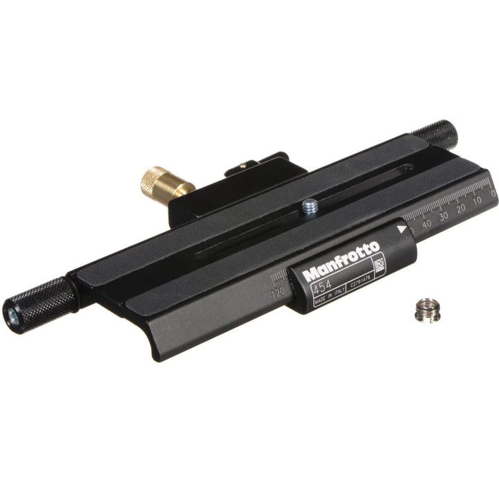 Manfrotto 454 Einstellschlitten (extrudiertes Aluminium, mit Rendelschraube) Single, Single