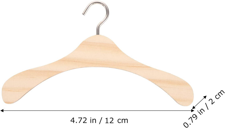 Rosenice Kleiderbügel für Puppen, Aufhängung aus Holz, 1/3-BJD-Puppen, 10 Stück