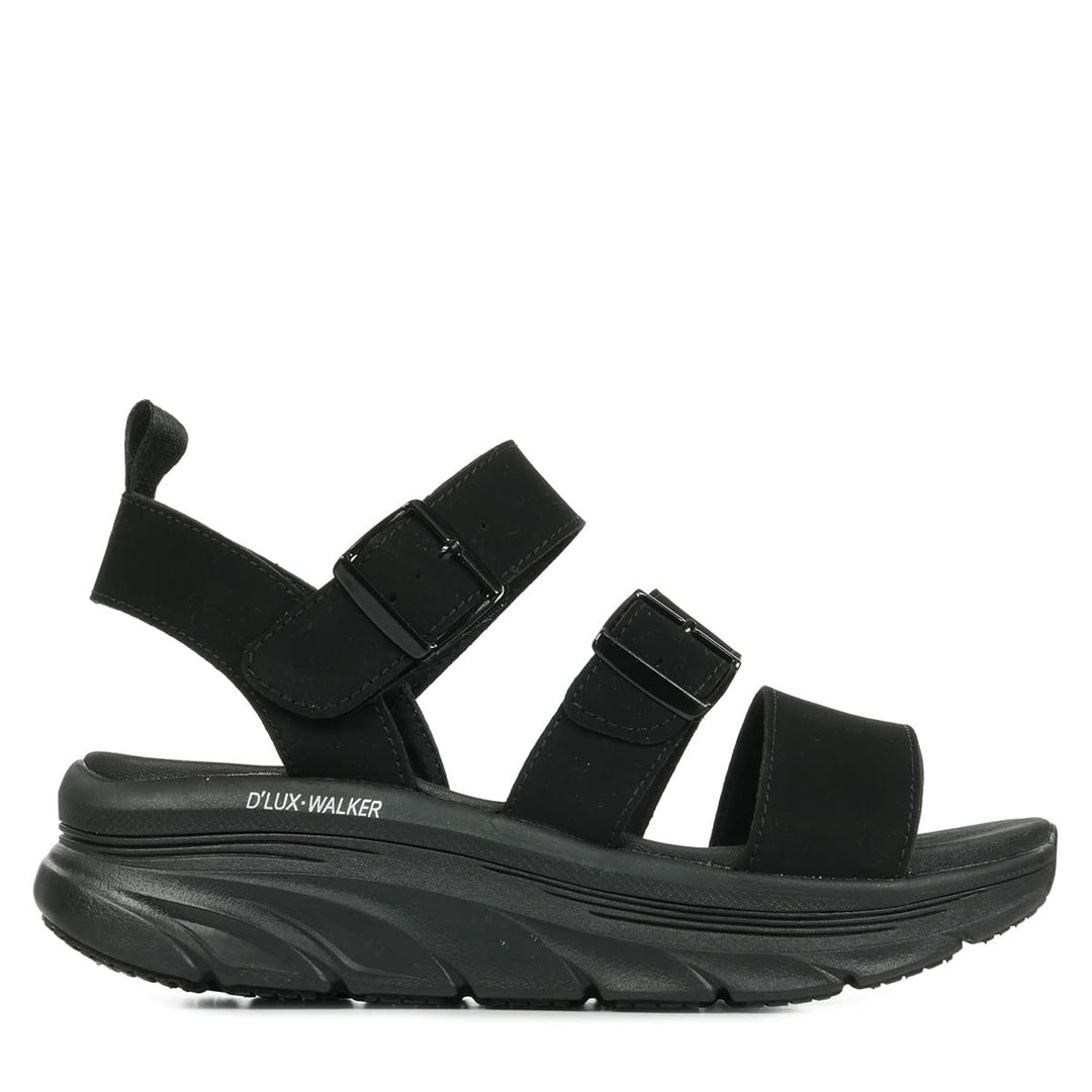 Skechers Damen D'lux Walker Retro Cosmos Sandale 35 EU Schwarz, 35 EU Schwarz