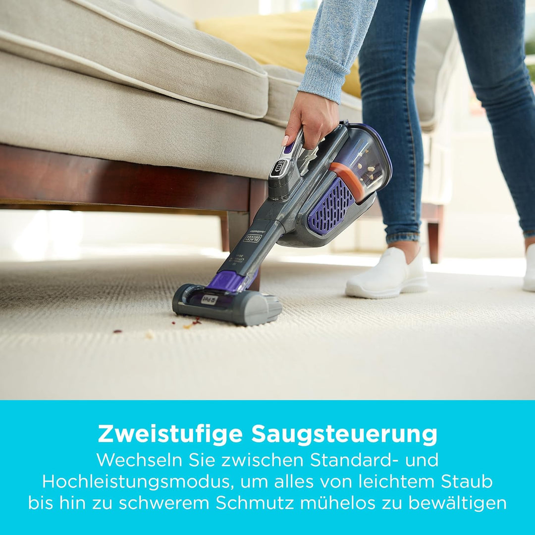 Black+Decker 36 Wh / 18 V Akku-Handstaubsauger Dustbuster Pet mit smart tech (mit Cyclonic Action, i