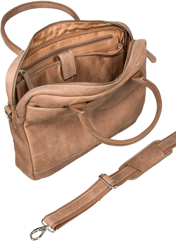 Red Baron Pescara Laptop-Tasche Umhängetasche Businesstasche Messenger-Bag im Vintage Look aus echte