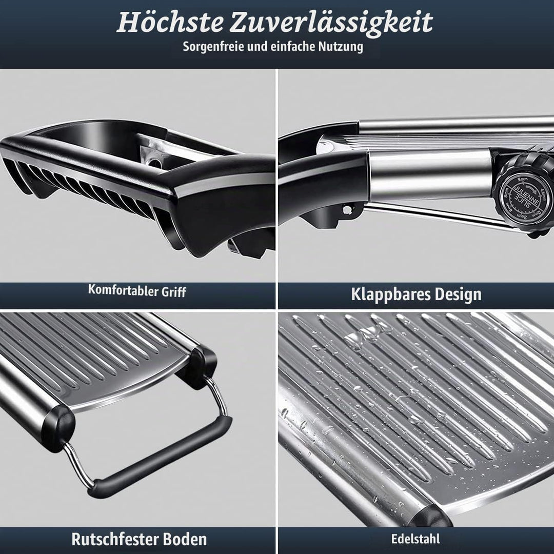 ADOV Gemüseschneider, Multifunktion Mandoline Gemüsehobel mit Edelstahl Klingen, Professionelle Vers
