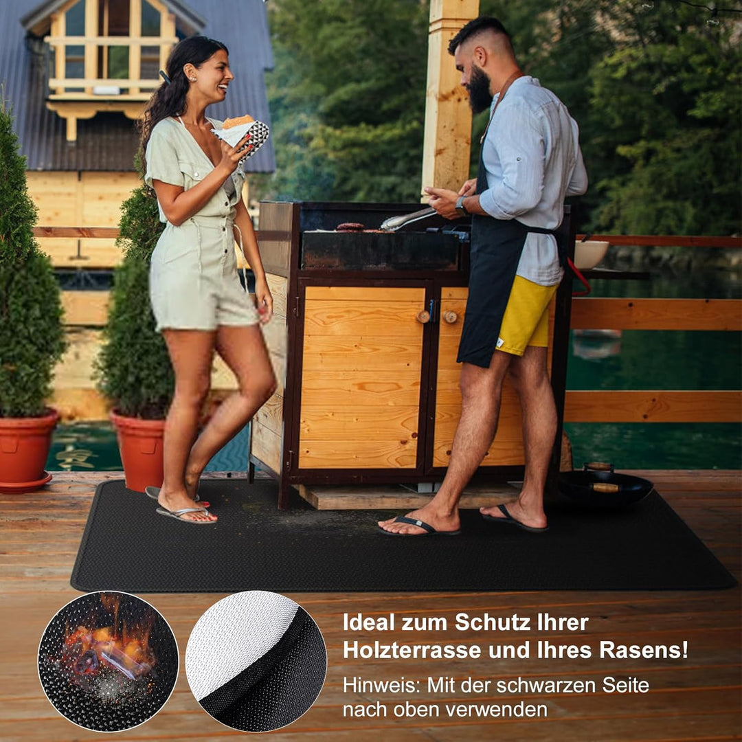 Feuerfeste Unterlage | 60×105cm Faltbare Hitzeschutzmatte | Bodenschutzmatte | Grillmatten | Bodenma