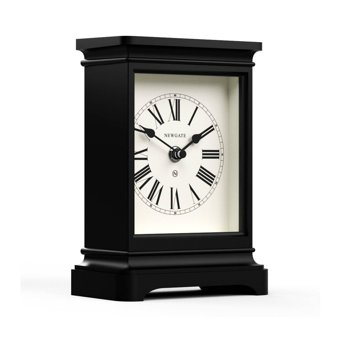 NEWGATE® Time Lord Kaminsims Uhr | Klassisches Design Einer kutschenuhr | Schwarz | Römische ziffern
