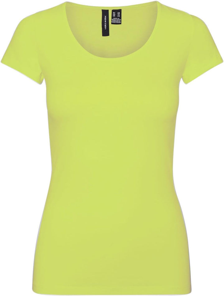 VERO MODA Damen Vmmaxi My Ss Soft U-Neck Noos T-Shirt S 3er Pack (Bright Rose, Wild Lime, Dusty Aqua