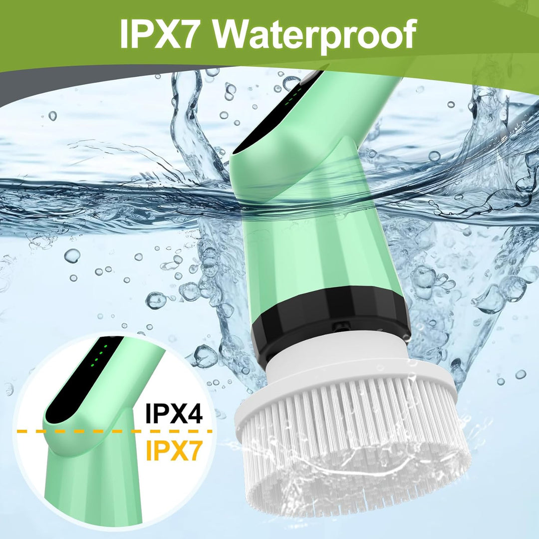 Elektrische Reinigungsbürste, Electric Cleaning Brush mit 7 Wechselbürsten, IPX7 wasserdichte Putzbü