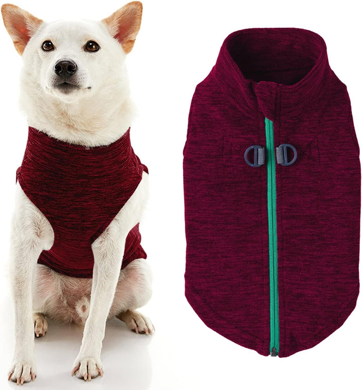 Gooby Zip Up Fleece-Weste für kleine Hunde Fuchsia Wash X-Small chest (~9.5"), Fuchsia Wash X-Small