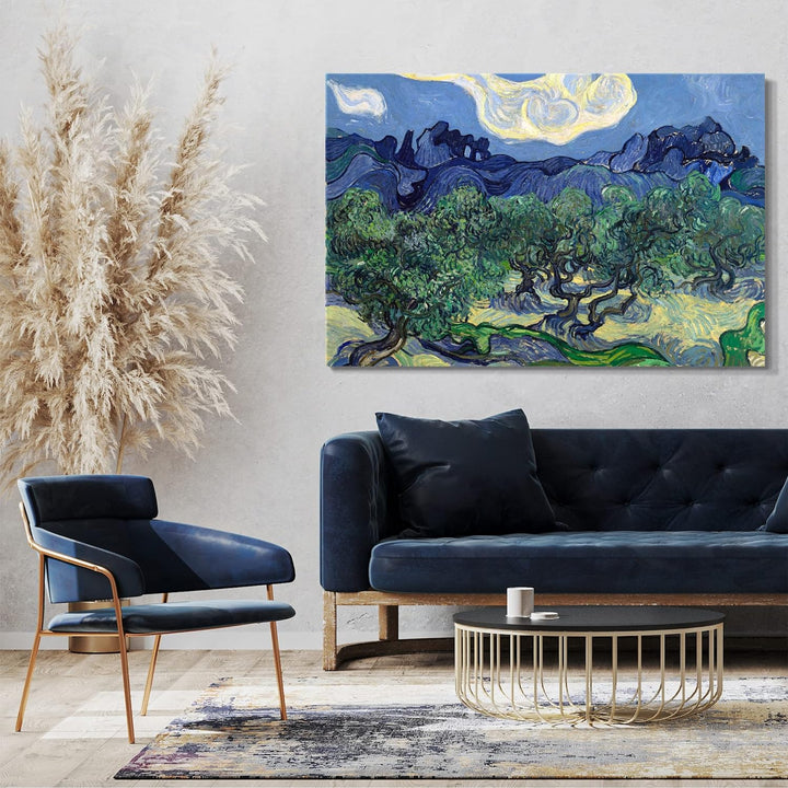 Printed Paintings Leinwand (100x70cm): Vincent Van Gogh - Die Oliven-Bäume 100x70 cm, 100x70 cm