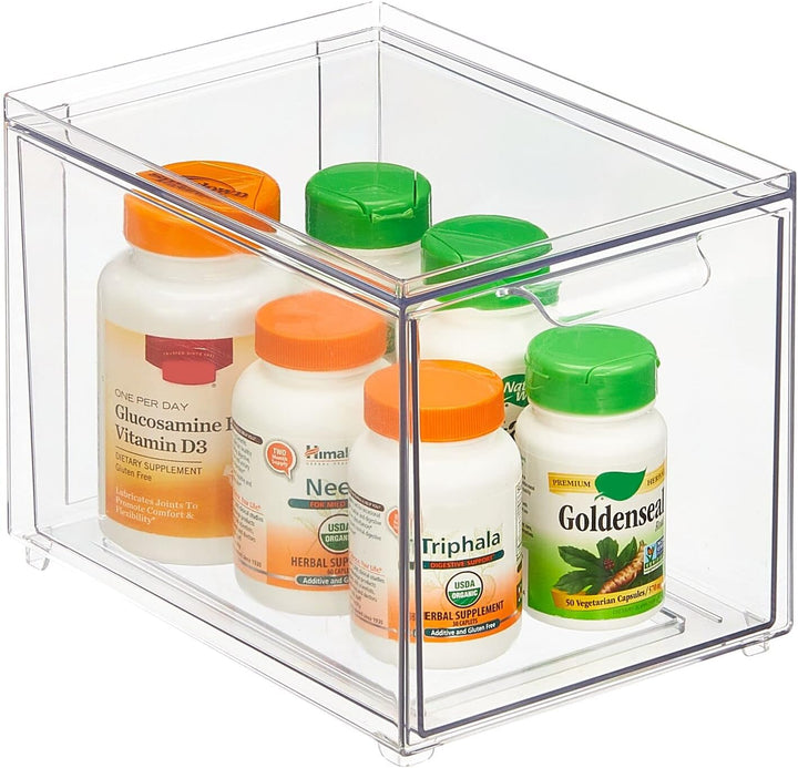 mDesign Kosmetikorganizer – stapelbare Schubladenbox aus Kunststoff – praktische Box zur Aufbewahrun