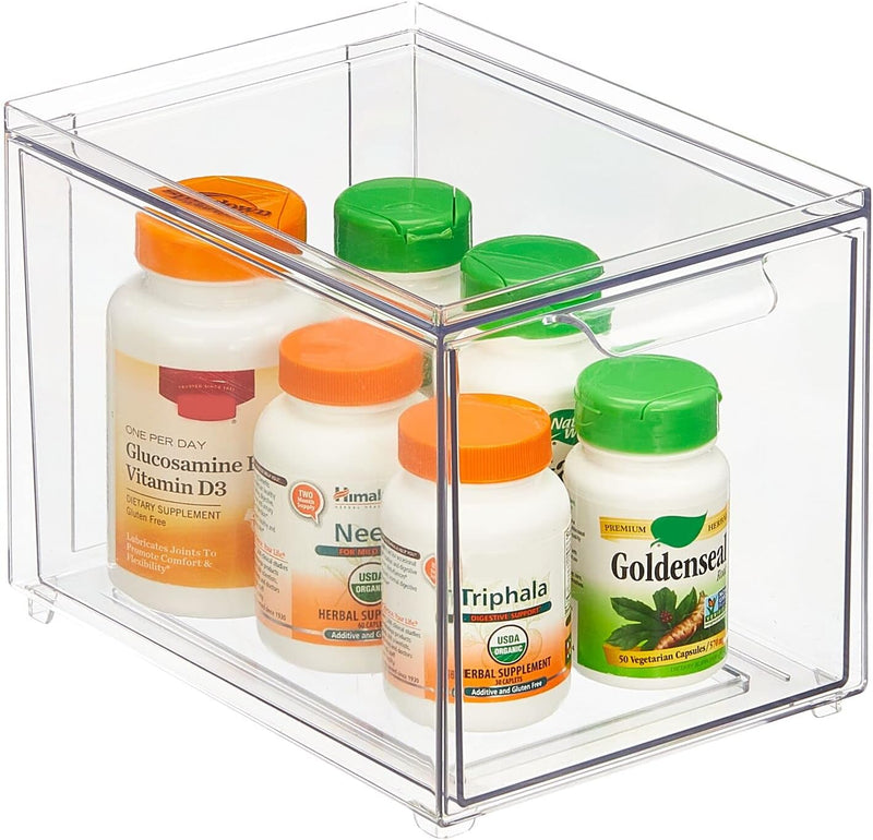 mDesign Kosmetikorganizer – stapelbare Schubladenbox aus Kunststoff – praktische Box zur Aufbewahrun