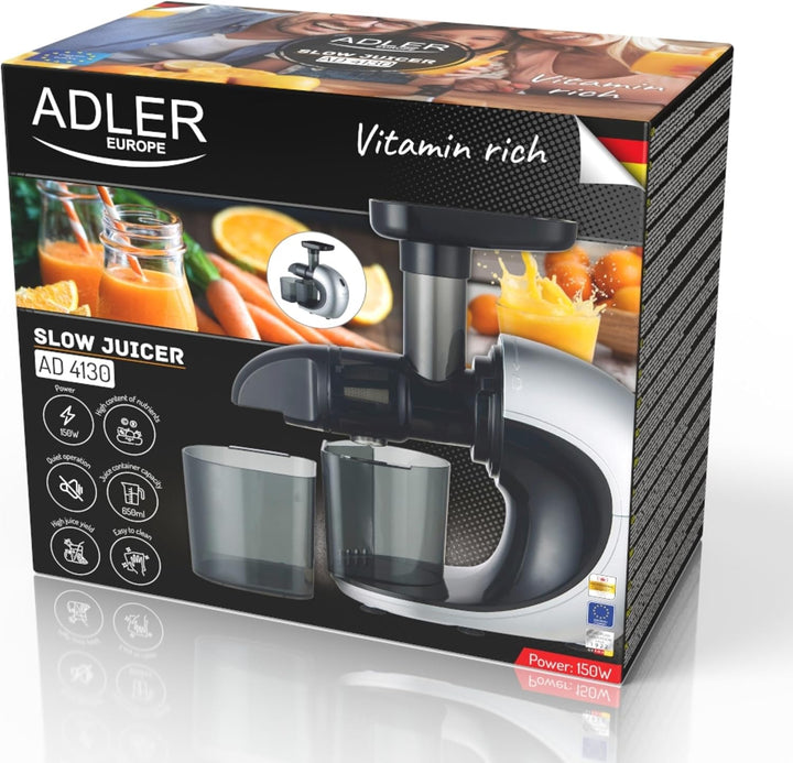 Entsafter Adler 150 W: leistungsstark, kompakt, leicht zu reinigen – geniessen Sie einen nahrhaften