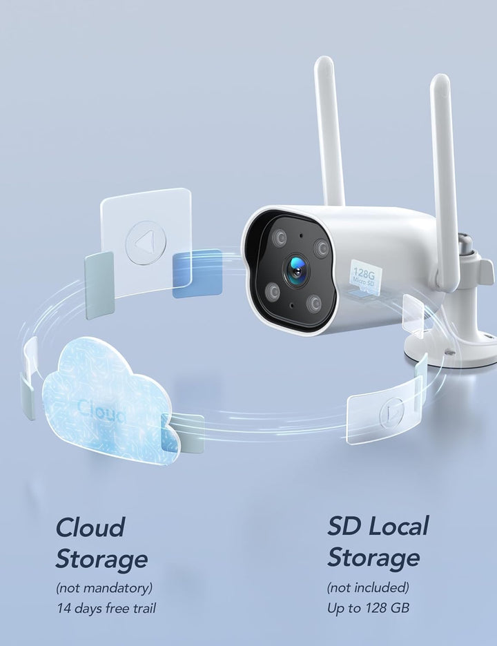 GNCC 2er-Pack WLAN-Überwachungskameras, kabelgebundene 2K-Aussenkameras, Nachtsicht, IP65 wasserdich