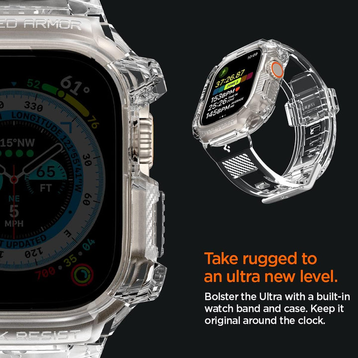 Spigen Rugged Armor Pro Hülle mit Band für Apple Watch Ultra 3/2/1 49mm | TPU-Unibody-Hülle mit Armb