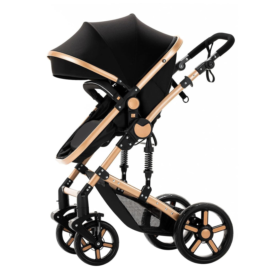 MoLi Kinderwagen 3 in 1, Kinderwagen mit Umkehrbarem Doppelschiebemodus, Buggy mit Grosser Bequemer