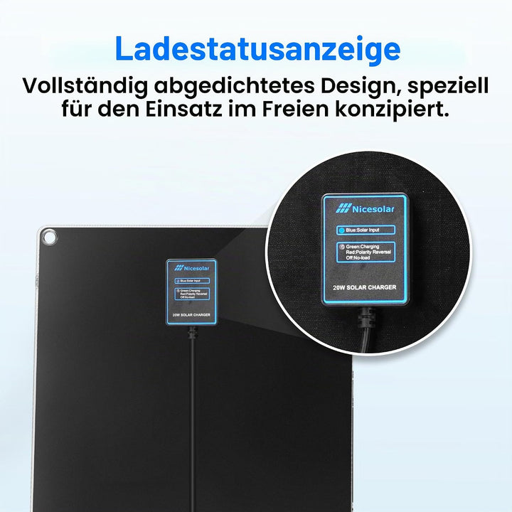Nicesolar 20W 12V Solarpanel Auto-Batterie Erhaltungsladegerät &amp; Maintainer mit Zigarettenanzünder-S