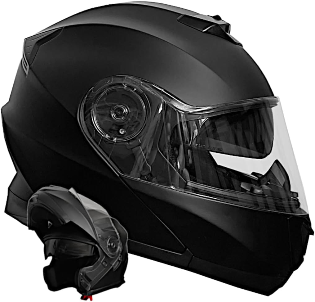 Klapphelm Integralhelm Helm Motorradhelm RALLOX 109 schwarz matt mit Sonnenvisier Grösse S M L XL St