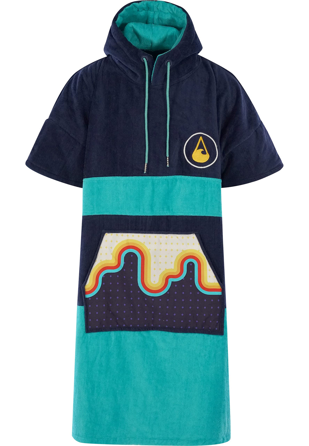 WAVE HAWAII Poncho Bluebow Surfponcho 100% Baumwolle für Körpergrössen von 175-205 cm Umkleidehilfe
