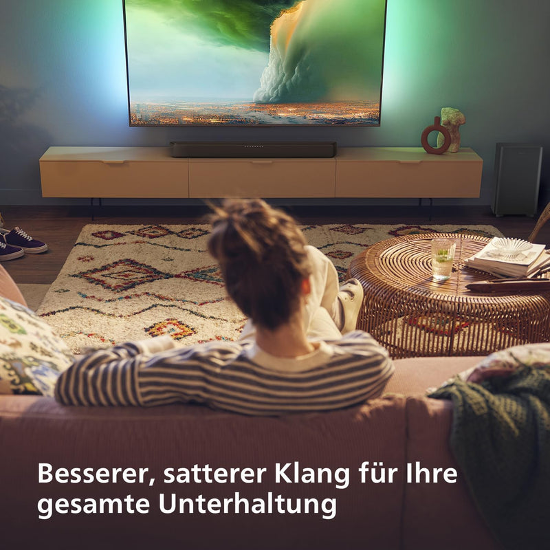 Philips TAB5309 Soundbar 2.1 mit drahtlosem Subwoofer - 2,1 Kanal 240W, DTS Virtual X, Bluetooth 5.4