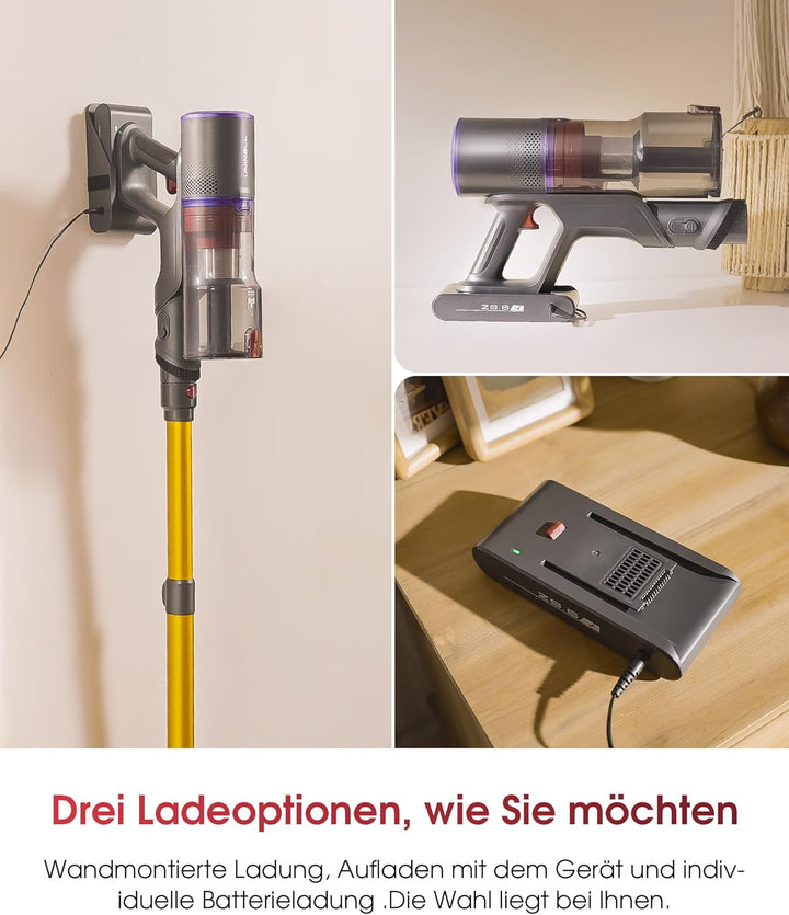UNINELL Home Akku Staubsauger 48000Pa/550W/65Min, Staubsauger Kabellos Selbstladender mit LED Touchs