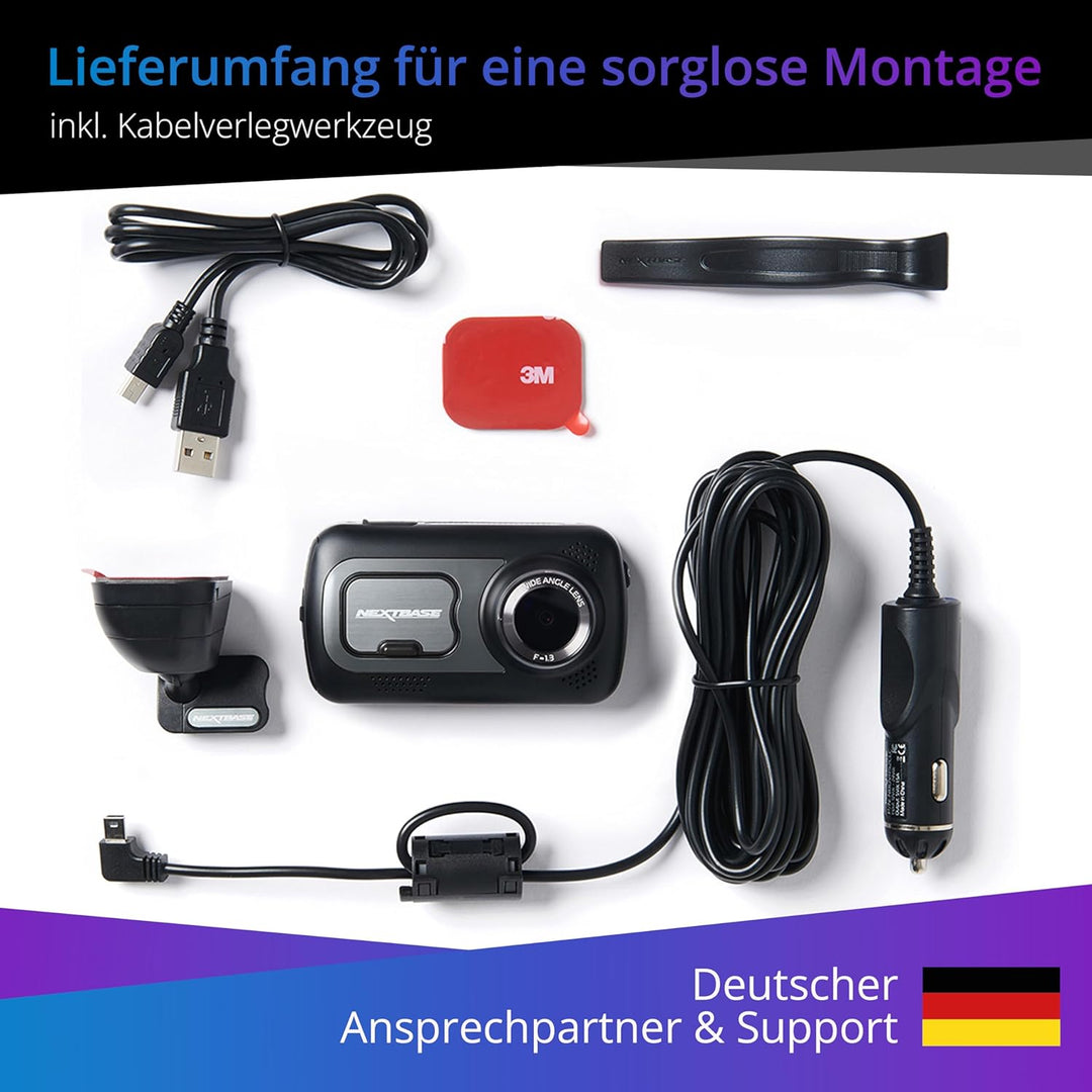 Nextbase 522GW – Autokamera Dashcam Auto - Full 1440p/30fps HD Aufzeichnung - Nachtsicht WiFi Polari