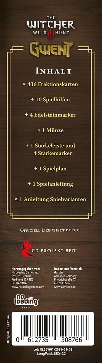 Gwent: Das legendäre Kartenspiel, Kennerspiel, 1-5 Spieler, ab 14+ Jahren, 20 Minuten, Deutsch