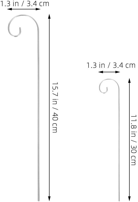 VICASKY 10PCS 30cm+10PCS 40cm Silberne Haken Für Pflanzenetiketten: Markierung Für Gemüsegarten Meta