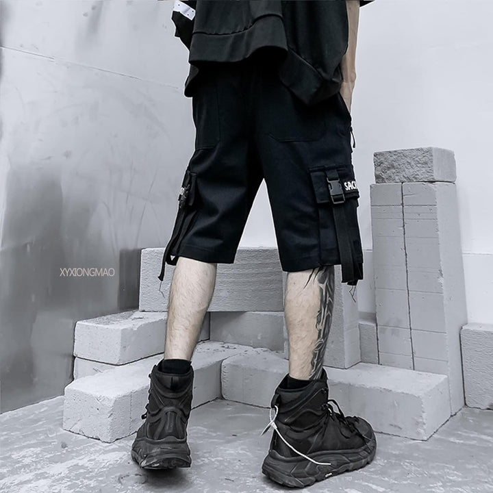 XYXIONGMAO Men's Joggers Techwear Black Hip Hop Cargo Shorts Streetwear Sweatpants Cargo Pants for M