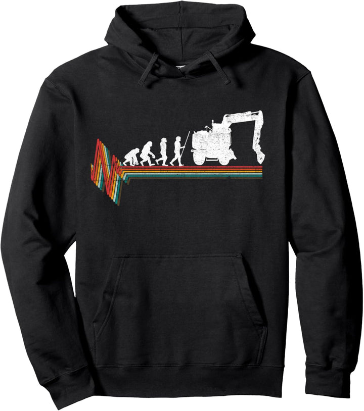 Bagger Baggerfahrer Evolution Bauarbeiter Evolution Baggern Pullover Hoodie