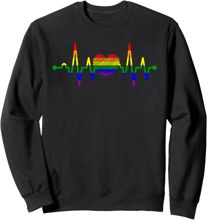 Regenbogen LGBT Gay Pride Love Herzschlag Sweatshirt