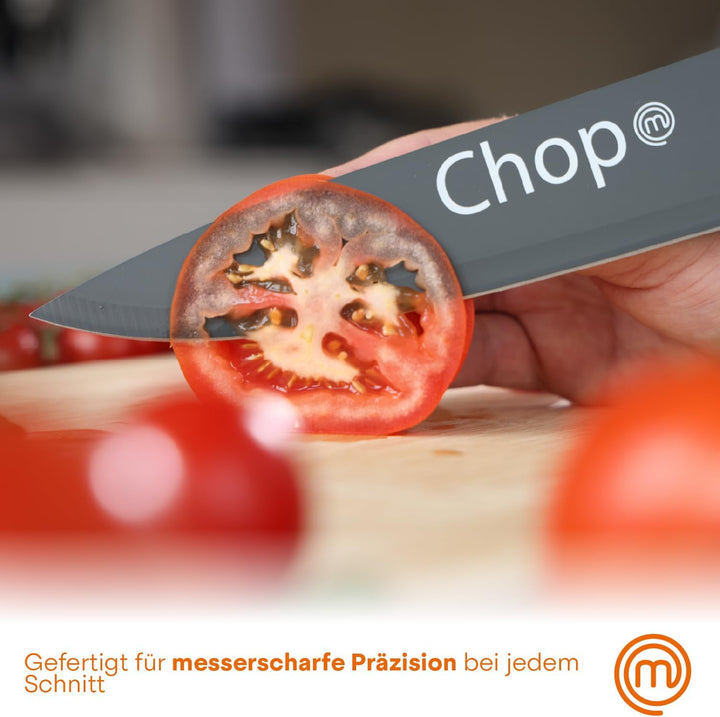 MasterChef Messerset, Küchenmesser Set ink. Kochmesser, Gemüsemesser, Schälmesser, Schneidemesser &