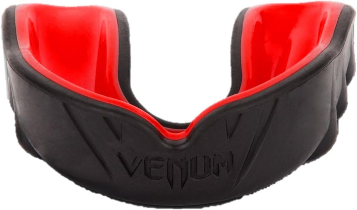Venum Unisex Senior 11+ Jahre Challenger Mundschutz, Einheitsgrösse Schwarz/Rot Bundle mit Bänder, S