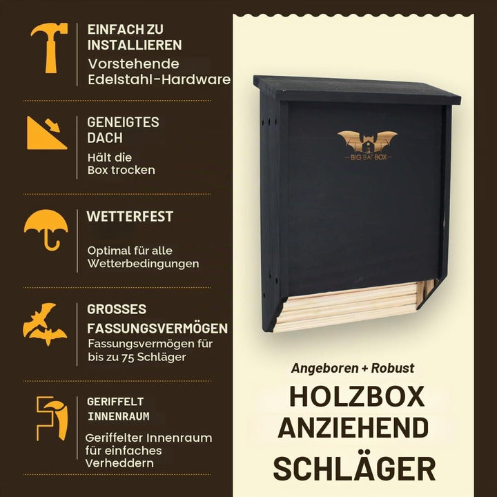BIGBATBOX -Bat Houses for Outdoors - Proven Bat Box Design, Premium 2-Chamber Cedar Bat House. Enjoy