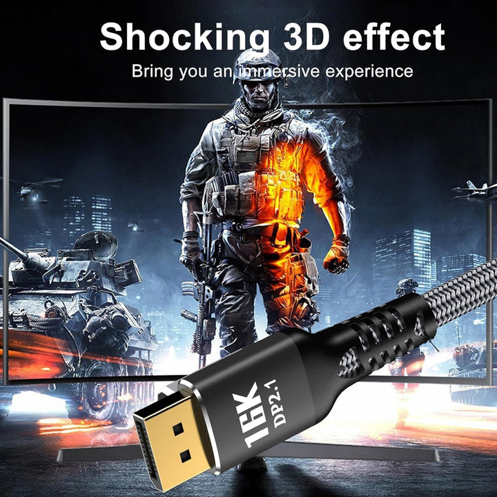 DisplayPort Kabel 5m, 16K DP 2.1 2.0 Cabel [16K @ 60Hz, 8K @ 120Hz, 4K @ 240Hz 165Hz 144Hz, 80Gbps H