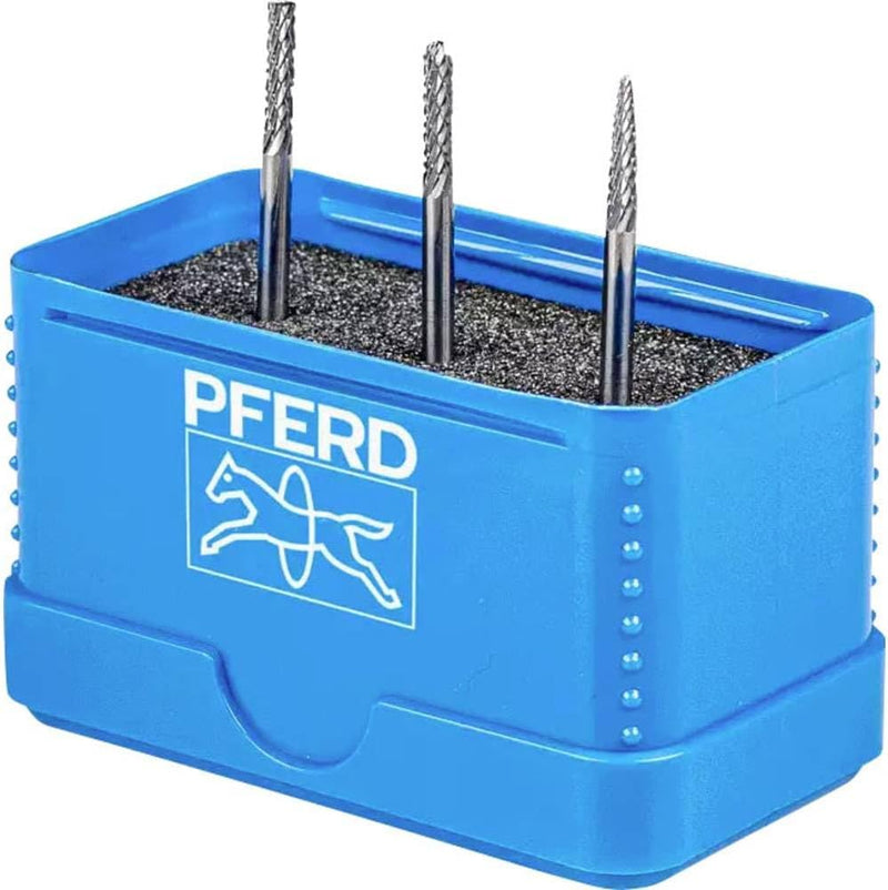 PFERD HM-Frässtift-Set, 3-teilig, Zahnung 3 PLUS, Schaft-ø 3mm, Frässtift-ø 3mm, 21901504 – für univ