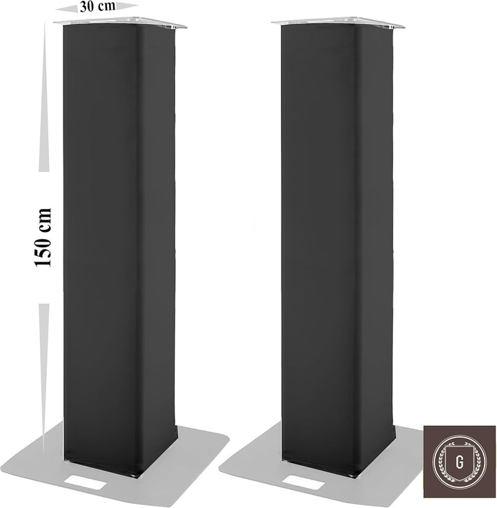 Totembezug aus Spandex, Truss Cover, 30 x 30 cm, Auswahl aus 4 Höhen (200 cm Höhe, schwarz) 200cm de