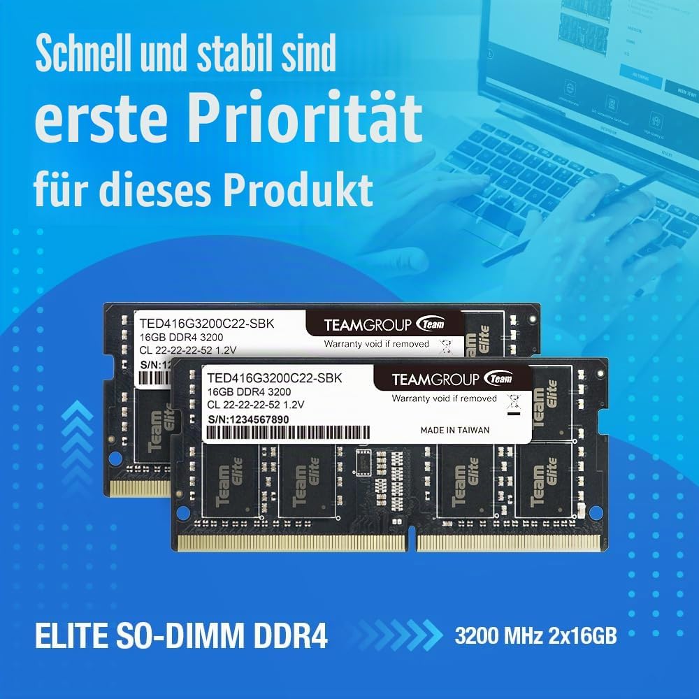Team Group Elite TED416G3200C22-S01 Memory Module 16 GB 1 x 16 GB DDR4 3200 MHz 16GB Classic multico